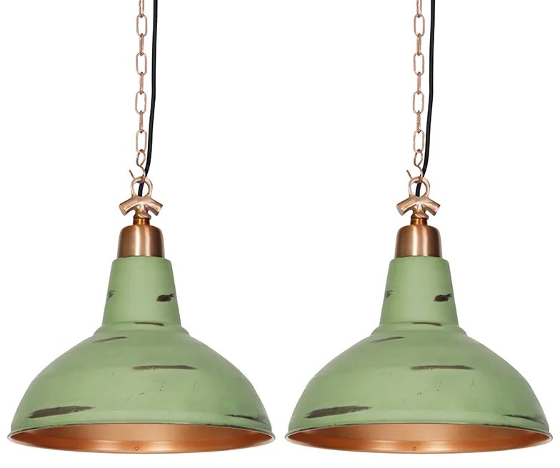 Zestaw 2 lamp wiszących w stylu vintage miedzianych - Goliath large Retro Oswietlenie wewnetrzne