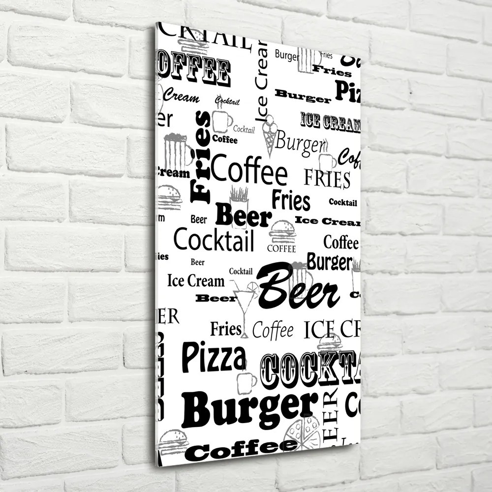 Foto obraz na szkle pionowy Menu w restauracji