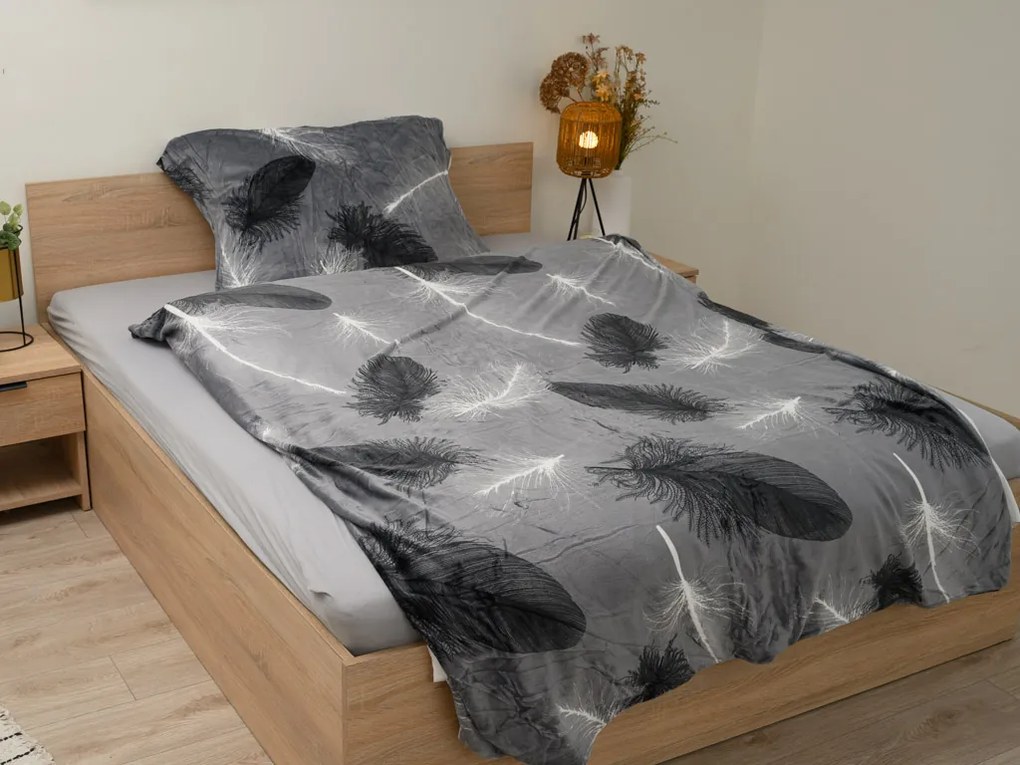 PrzytulneMieszkanie.pl PrzytulneMieszkanie.pl Pościel z mikropluszu VELSOFT szara Rozmiar pościeli: 70 x 90 cm | 140 x 200 cm