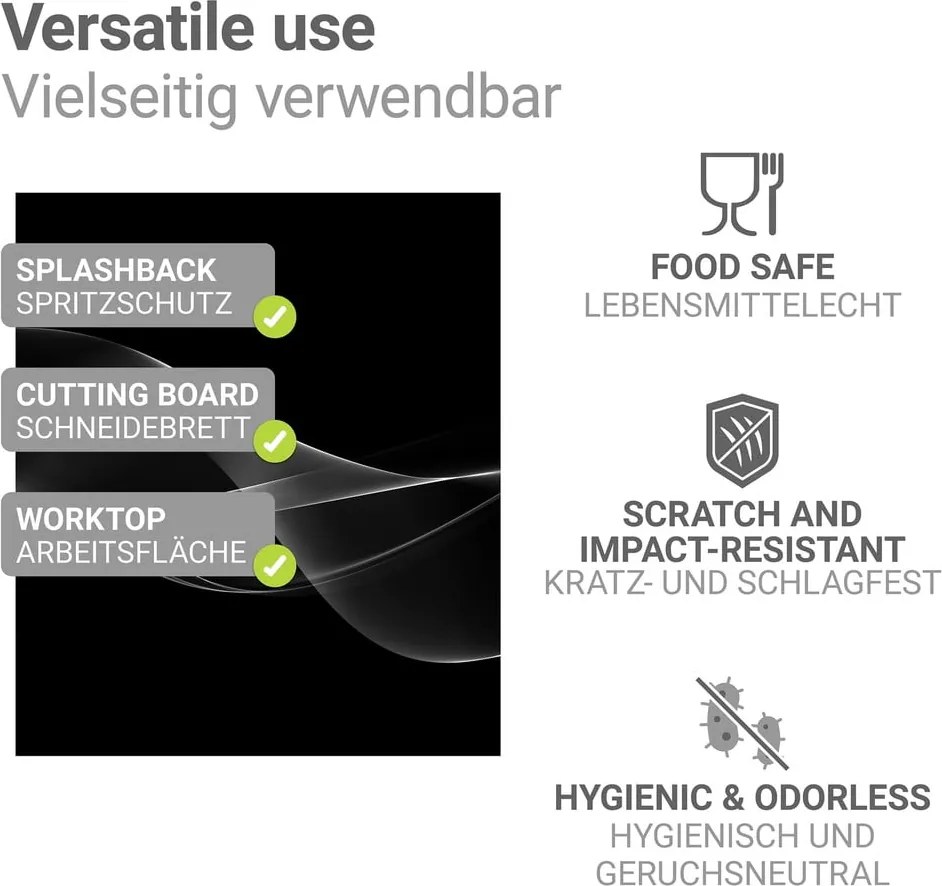 Płyta ochronna na ścianę przy kuchence ze szkła hartowanego 70x60 cm Smoke – Wenko