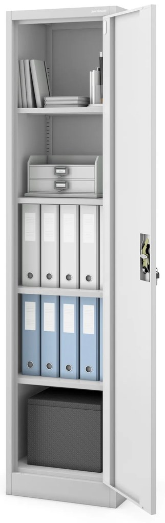 Biurowa szafa metalowa na akta ALEX, 450 x 1850 x 400 mm, szara