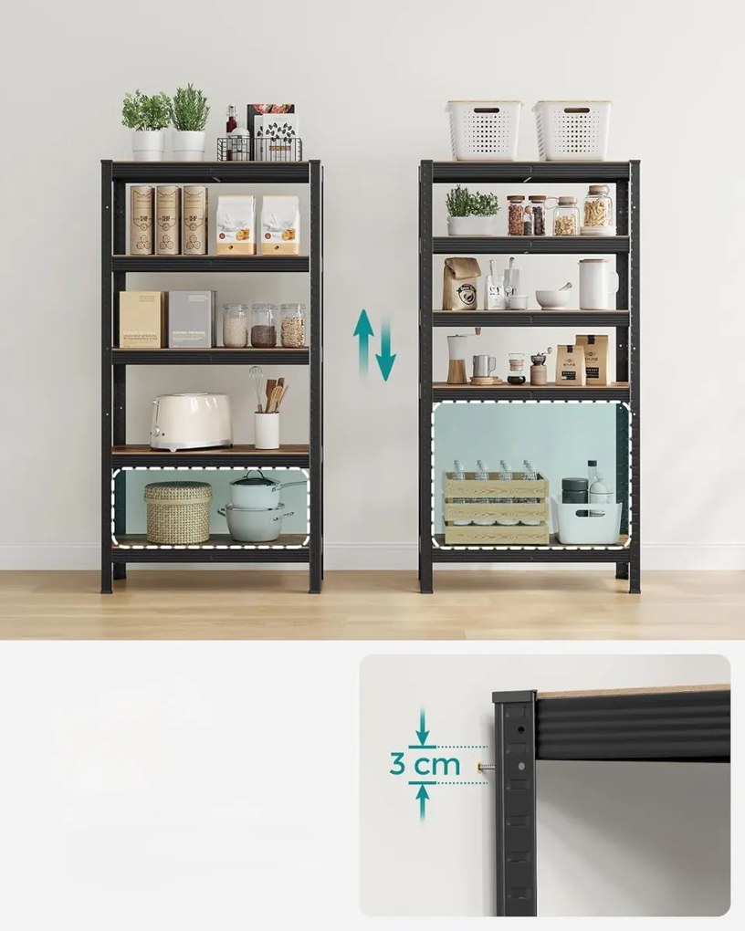 Metalowy regał półkowy TAYLOR 5 półek 150x75 cm