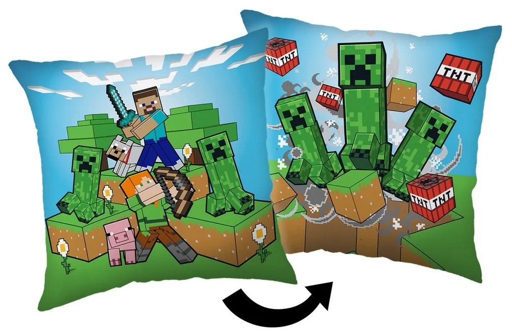 Poduszka Jerry Fabrics Minecraft Creeper rush, 40x 40 cm