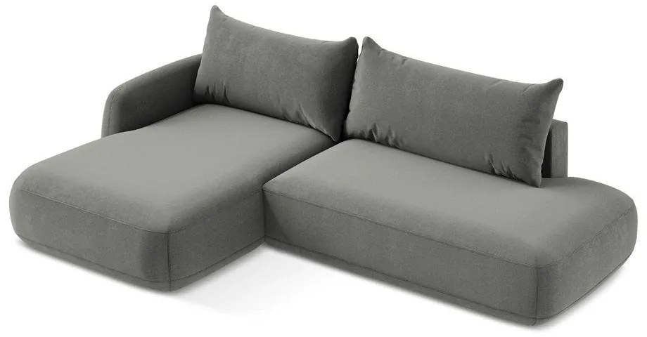 Szary rozkładany narożnik (lewostronny/z szezlongiem) Hale – Makamii