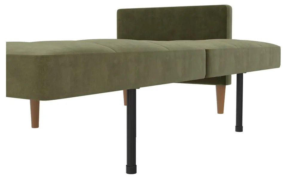 Zielona aksamitna rozkładana sofa 207 cm Lilly – Støraa