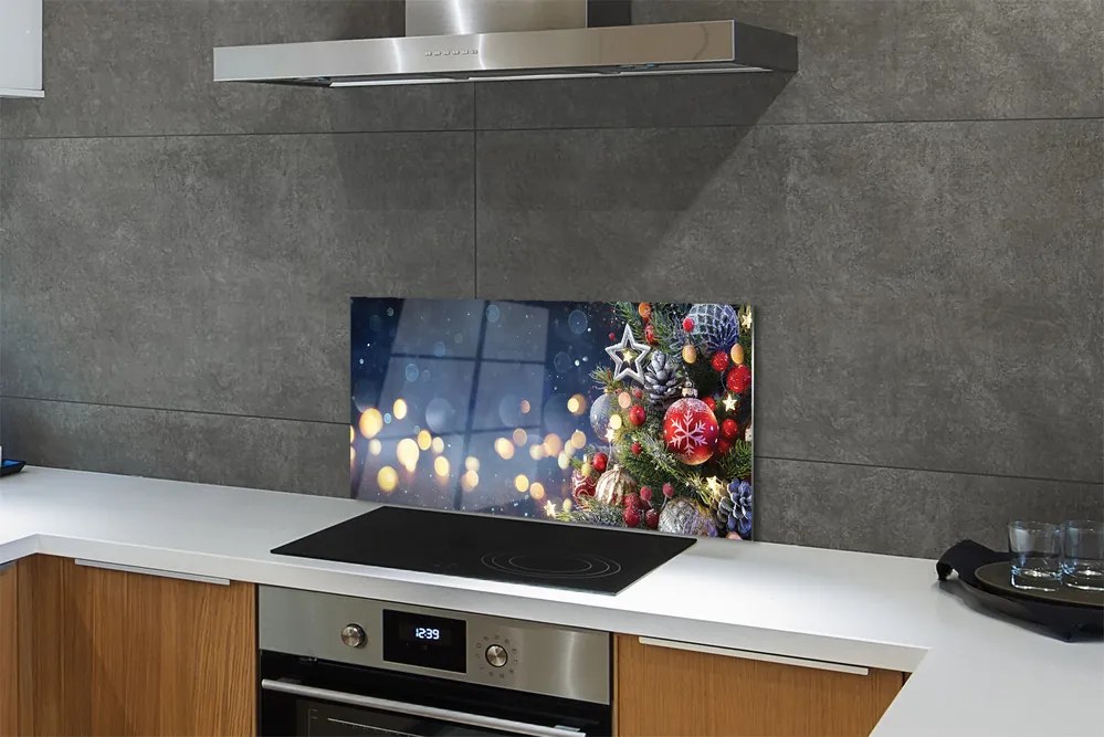 Panel szklany do Kuchni Choinka w Zimowej Aurze