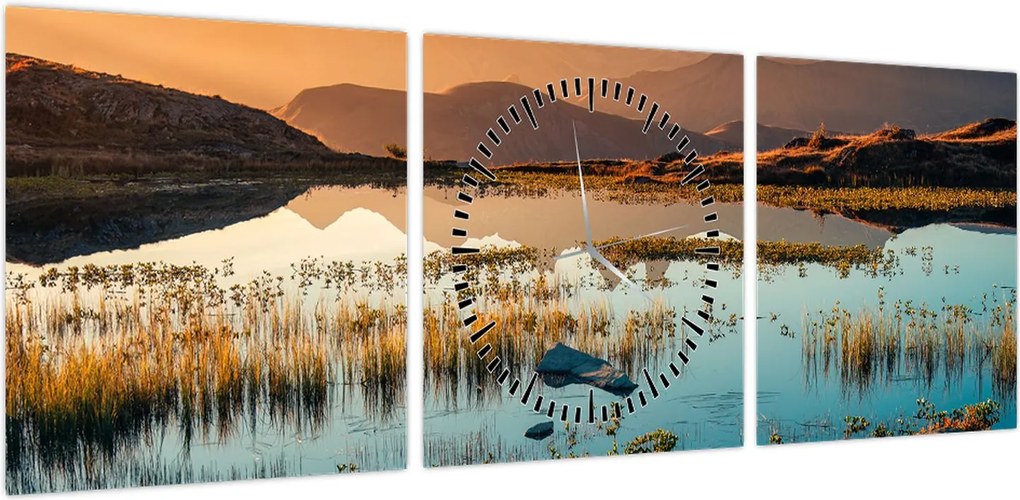 Obraz - Lac Guichard (z zegarem) (90x30 cm)