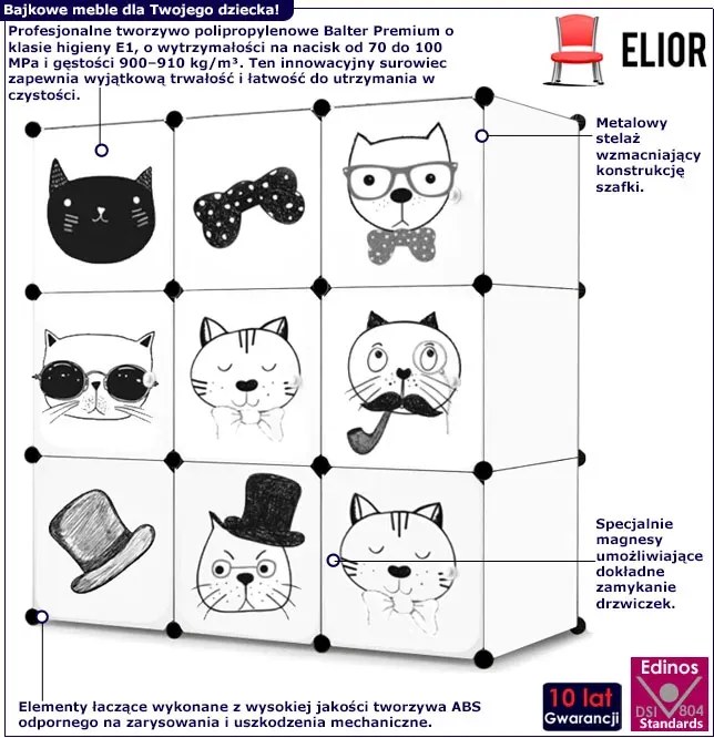 Biała dziecięca szafka modułowa D4-K38