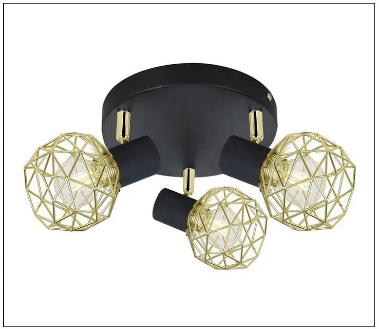 Lampa sufitowa z trzema drucianymi kloszami - 4X V089 M8-G56