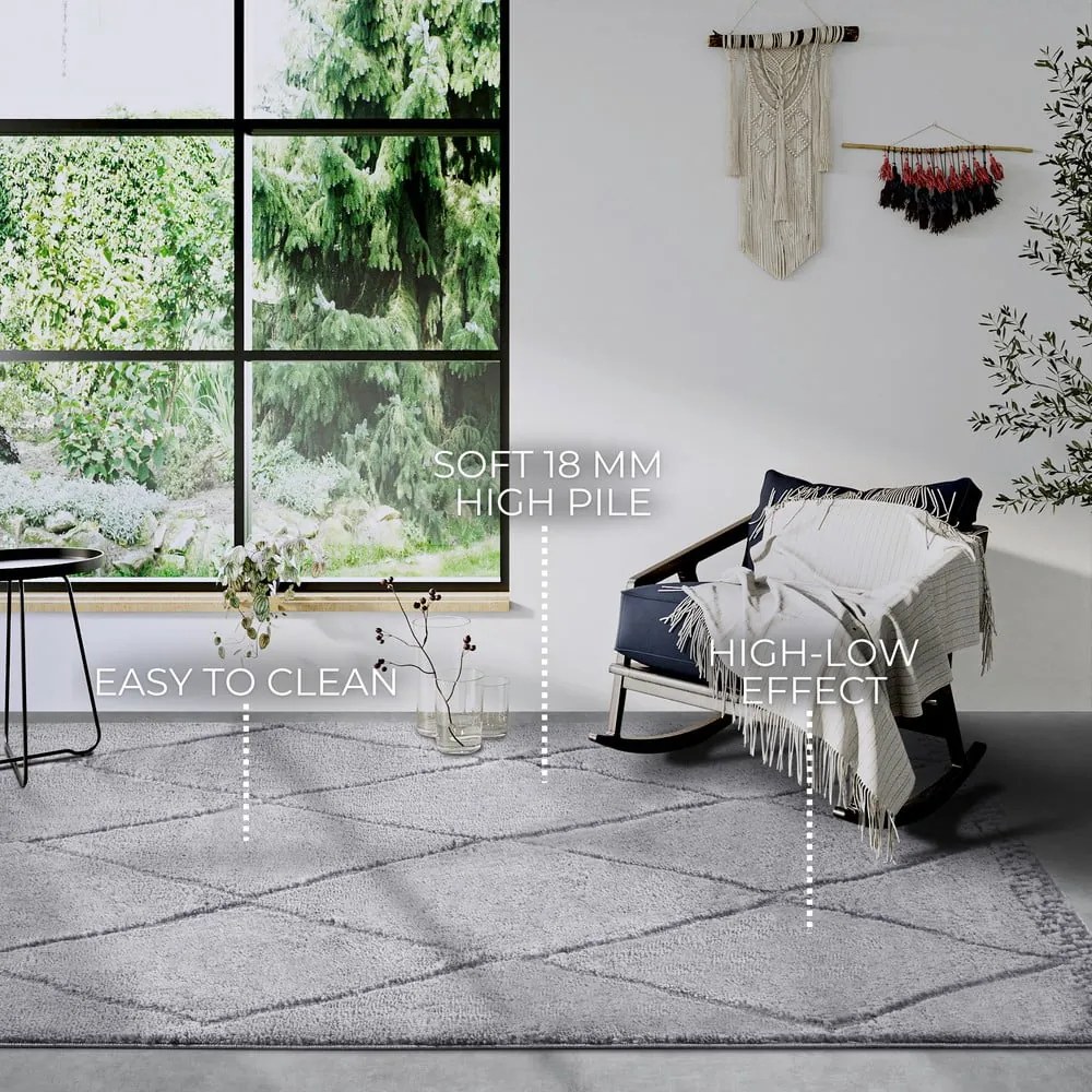 Szary dywan 160x235 cm Perrotin Light Grey – Elle Decoration