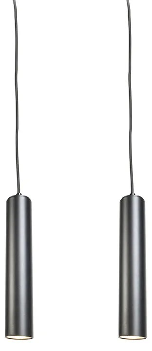Zestaw 2 designerskich lamp wiszących czarnych - Tuba Small Nowoczesny Oswietlenie wewnetrzne