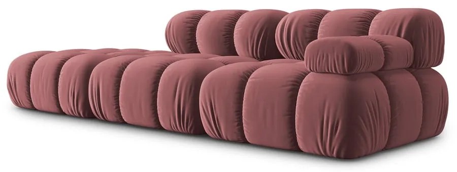 Różowa aksamitna sofa 282 cm Bellis – Micadoni Home