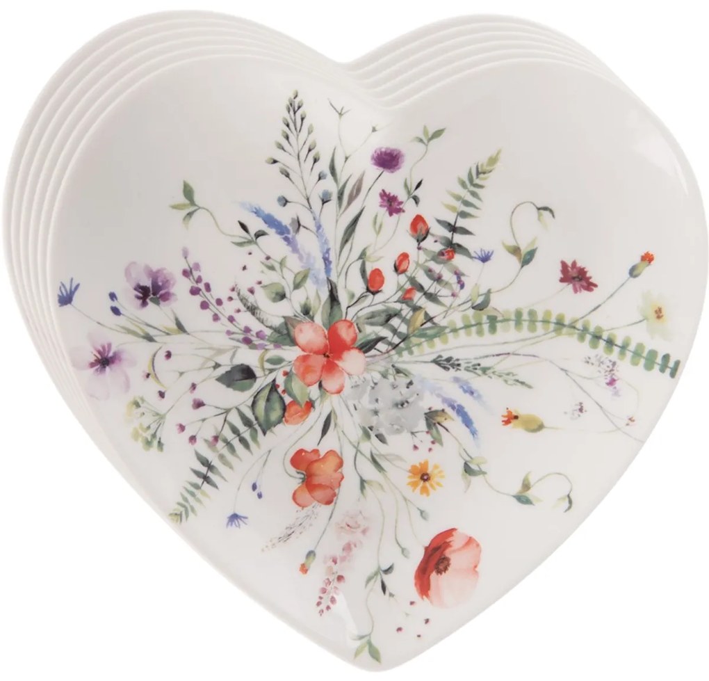 Orion Zestaw porcelanowych talerzyków deserowychMak serce 17,5 x 17 cm, 6 szt.