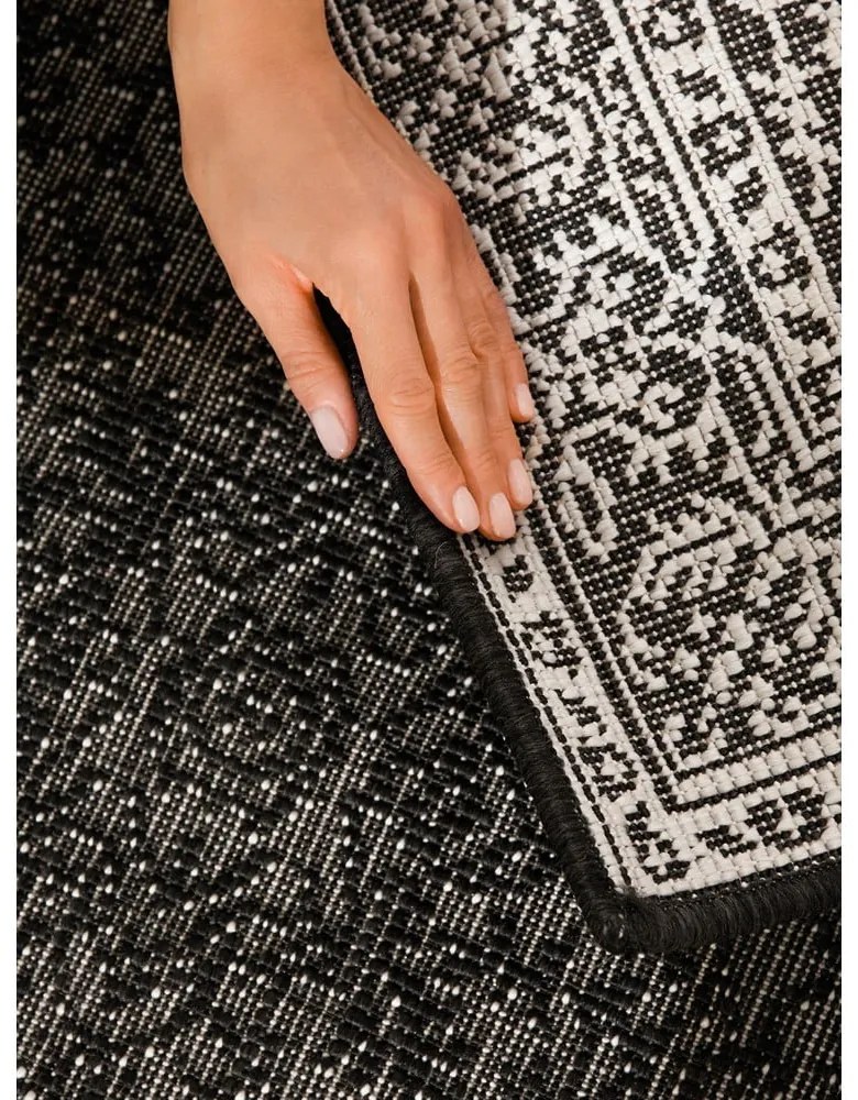 Czarno-biały chodnik odpowiedni na zewnątrz 80x250 cm Duet Kona – NORTHRUGS