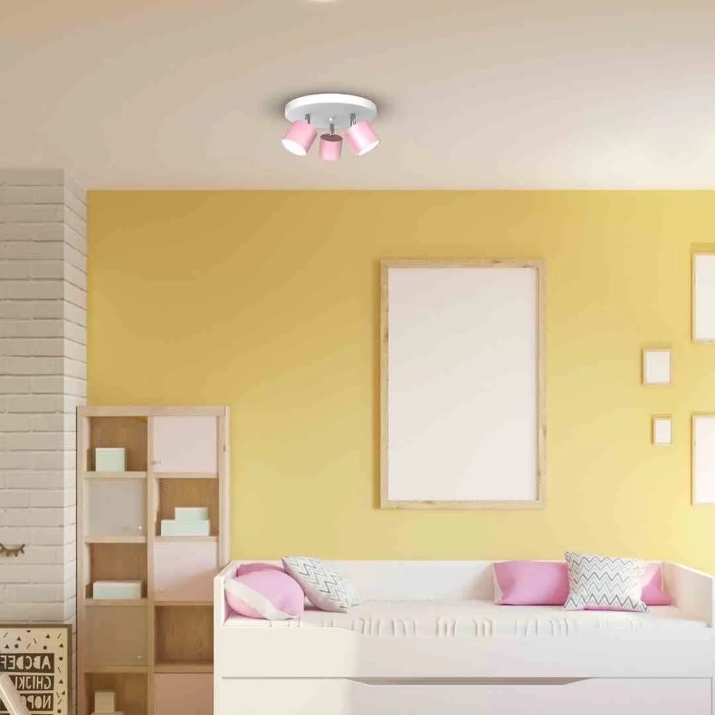 Lampa sufitowa DIXIE PINK 3xGX53, potrójna, na kole, kierunkowa, różowa