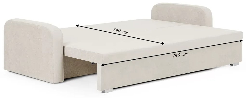 Kanapa sofa 3 os z funkcją spania BERLIN Brązowy