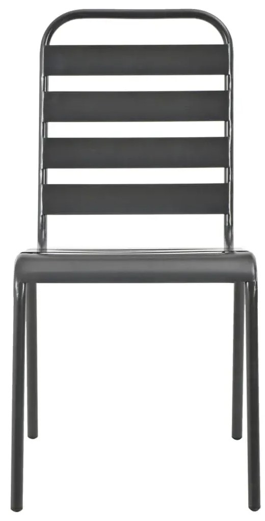 Zestaw szarych metalowych krzeseł ogrodowych K2-D58