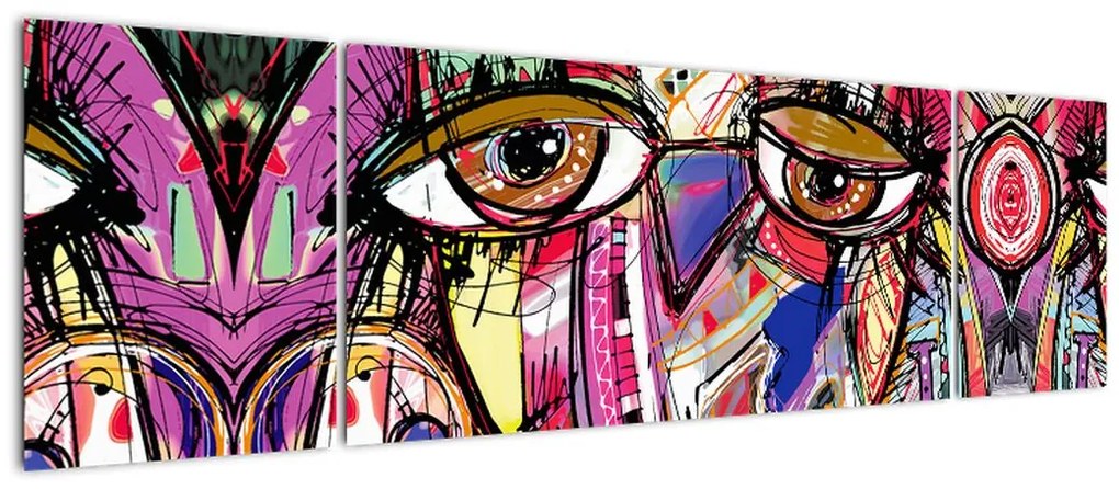 Obraz - Street art - sowa (170x50 cm)