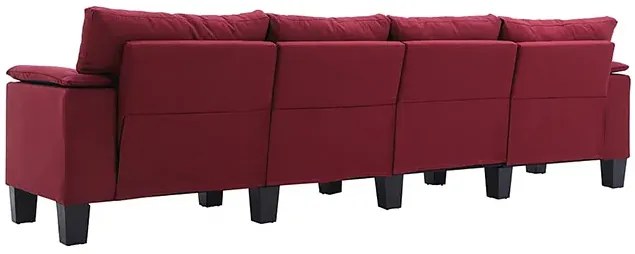 4-osobowa sofa czerwone wino z podłokietnikami - Ekilore 4Q