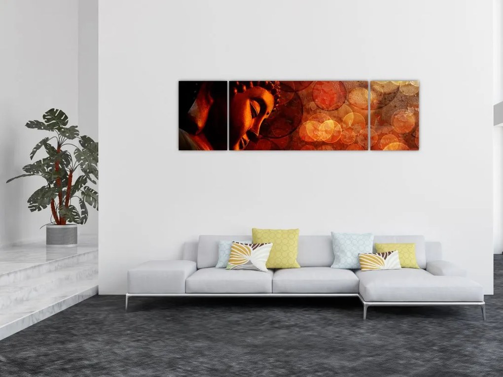 Obraz - Budda w odcieniach czerwieni (170x50 cm)