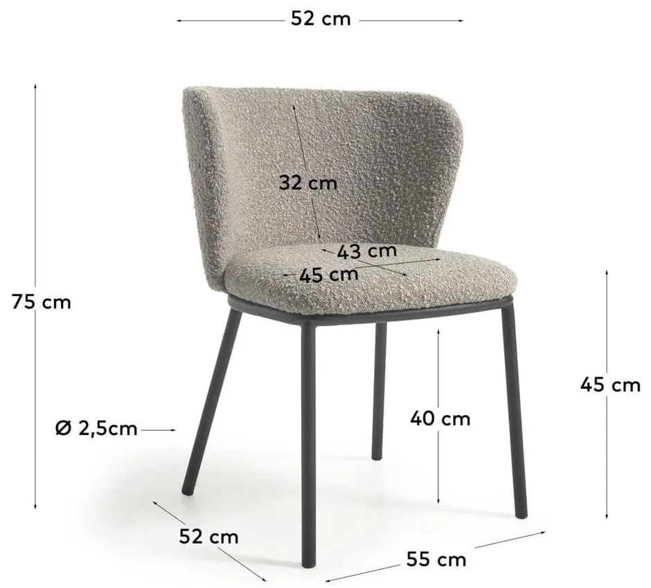 Szare krzesło Ciselia – Kave Home