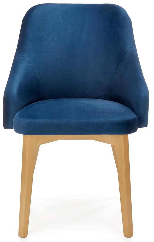 Krzesło tapicerowane drewniane granatowe welurowe TOLEDO 2