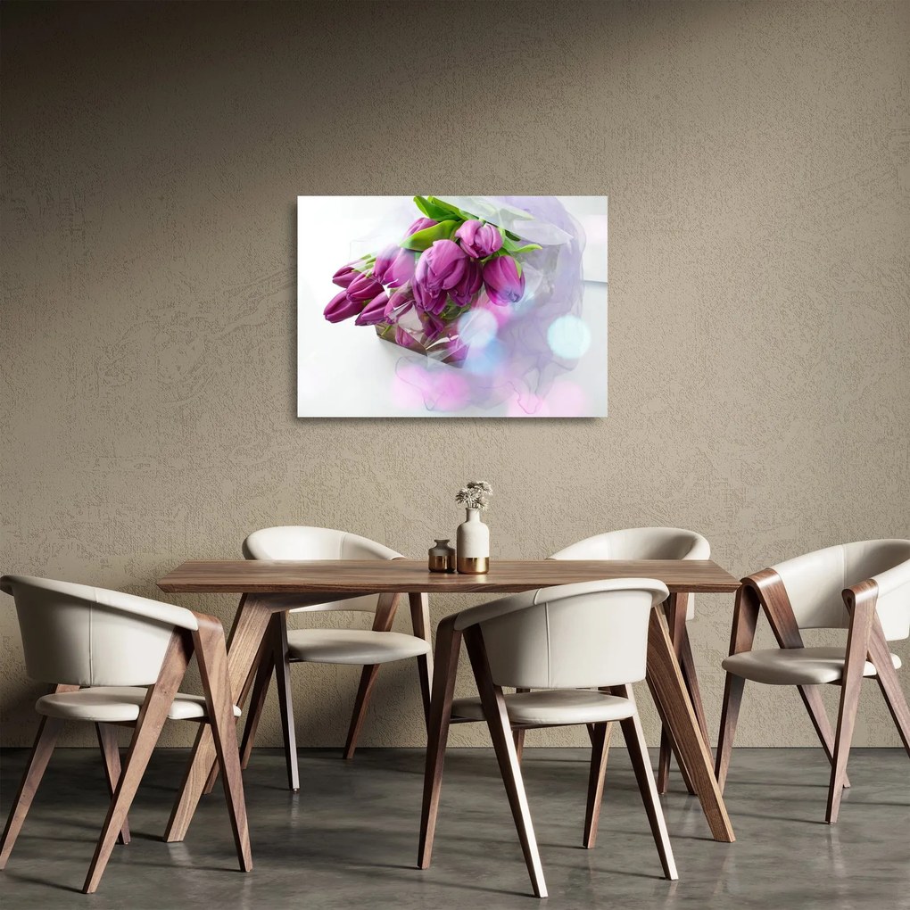 Obraz na szkle - bukiet tulipanów (70x50 cm)