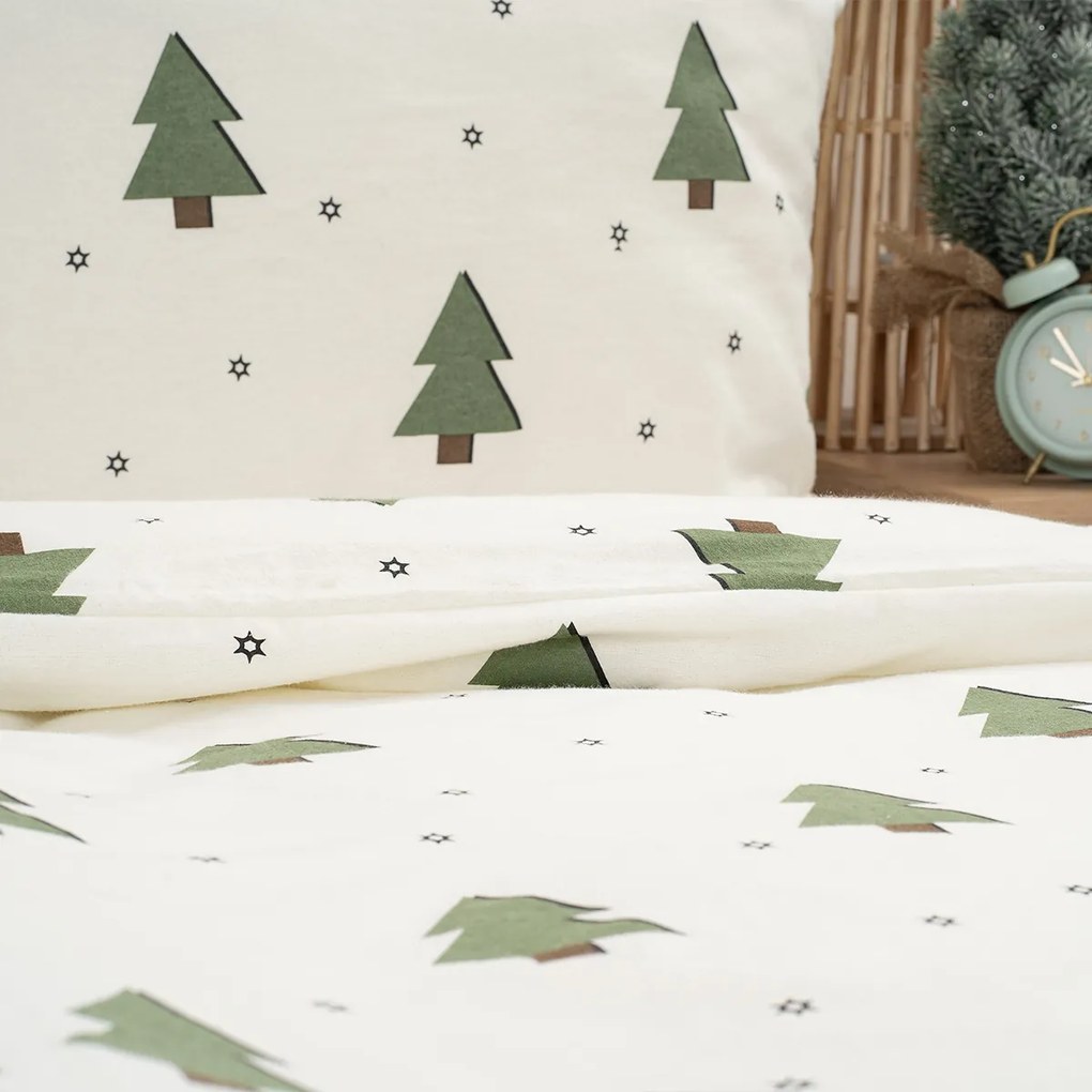 4Home Flanelowa pościel Little Trees, 140 x 200 cm, 70 x 90 cm