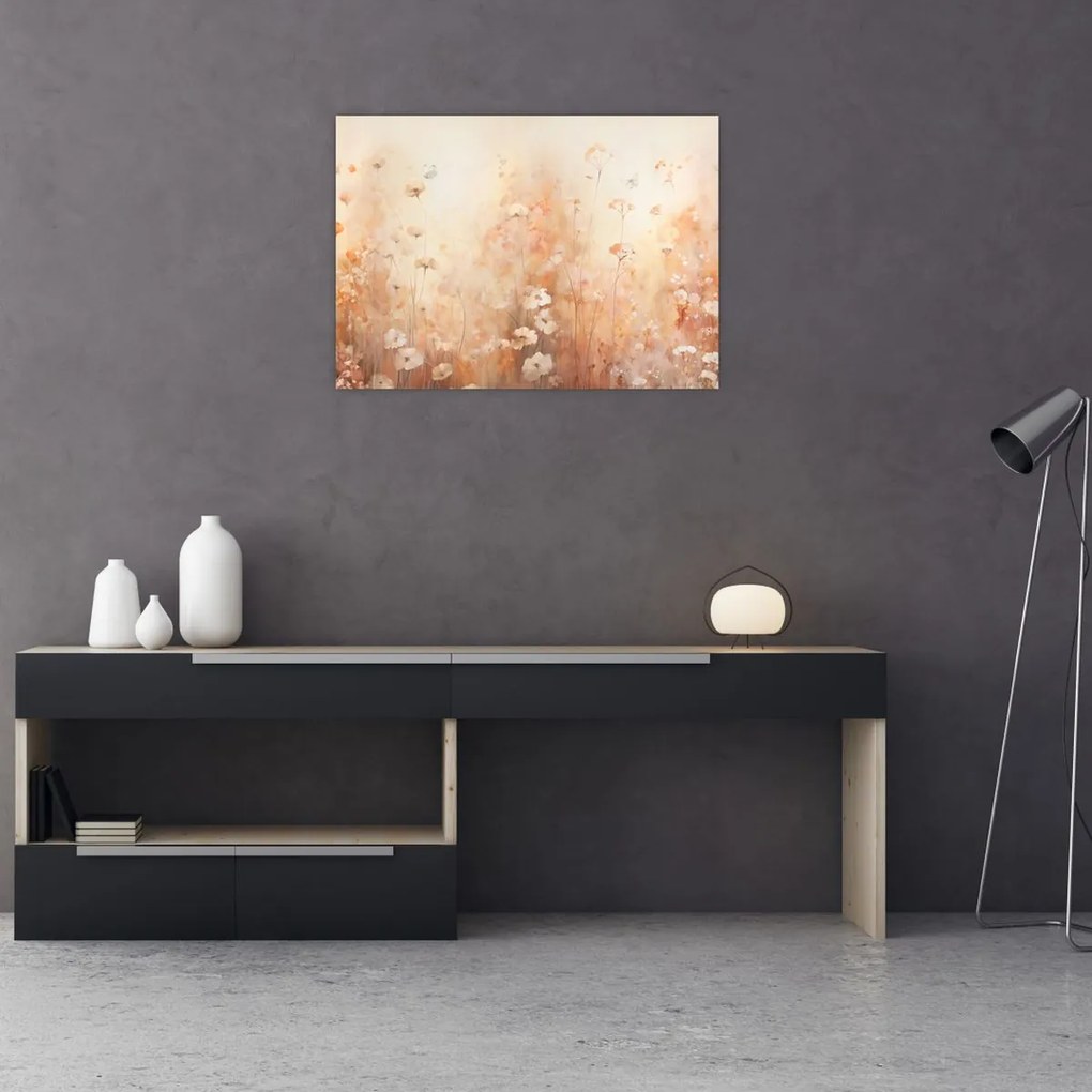 Obraz na szkle - Wzór dzikich kwiatów (70x50 cm)