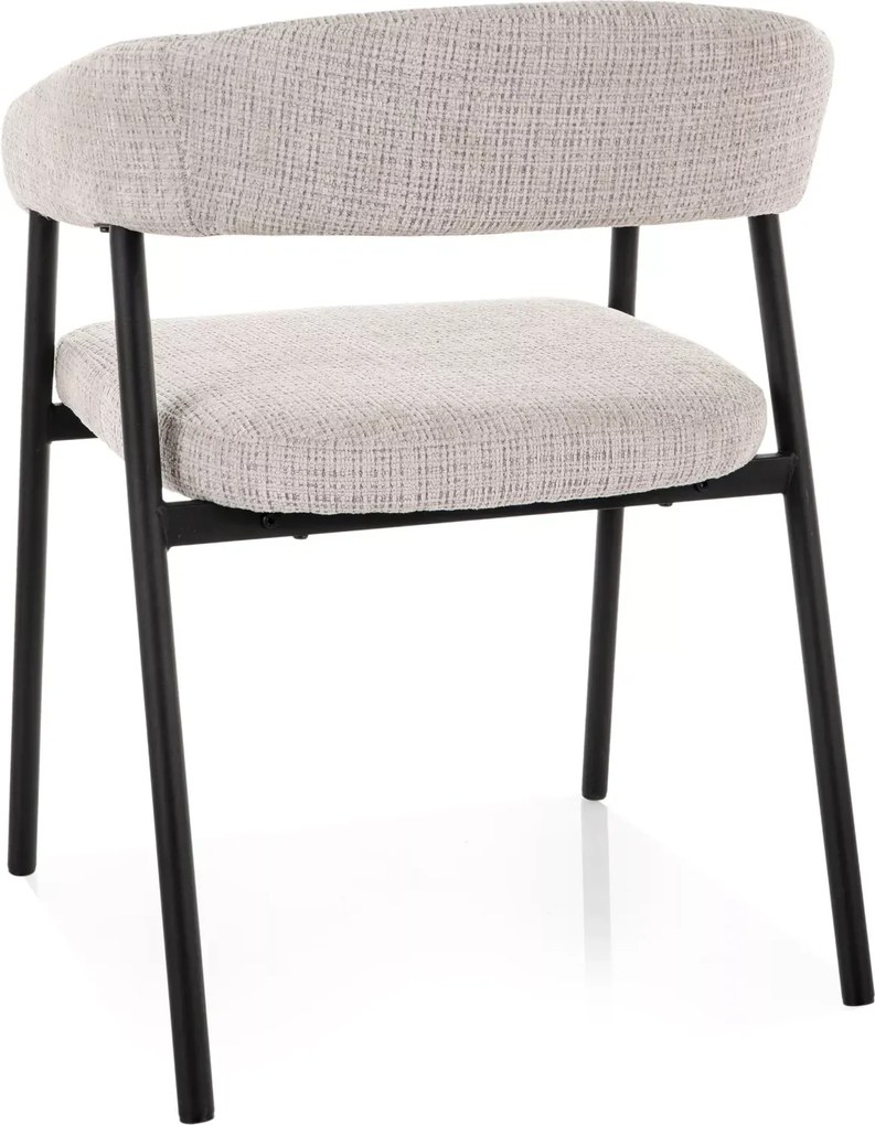 Krzesło jadalniane KATANA z czarnymi nogami, szare