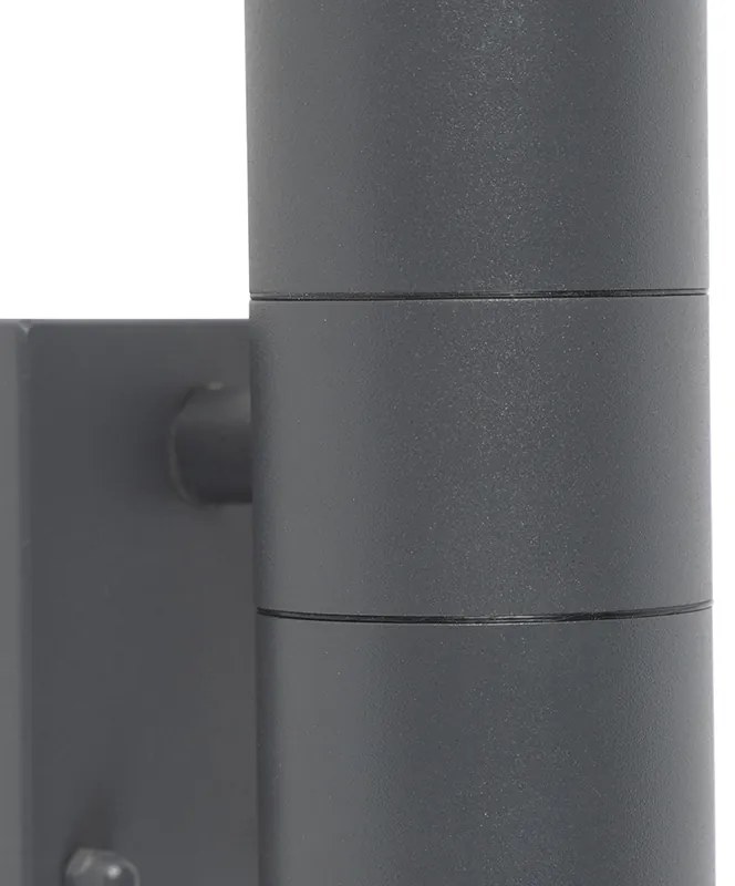 Zewnetrzna Lampa ścienna zewnętrzna antracytowa z czujnikiem ruchu 2-światła IP44 - Duo Nowoczesny Oswietlenie zewnetrzne