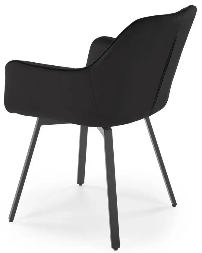 Krzesło tapicerowane K588 VELVET czarne obracane HALMAR