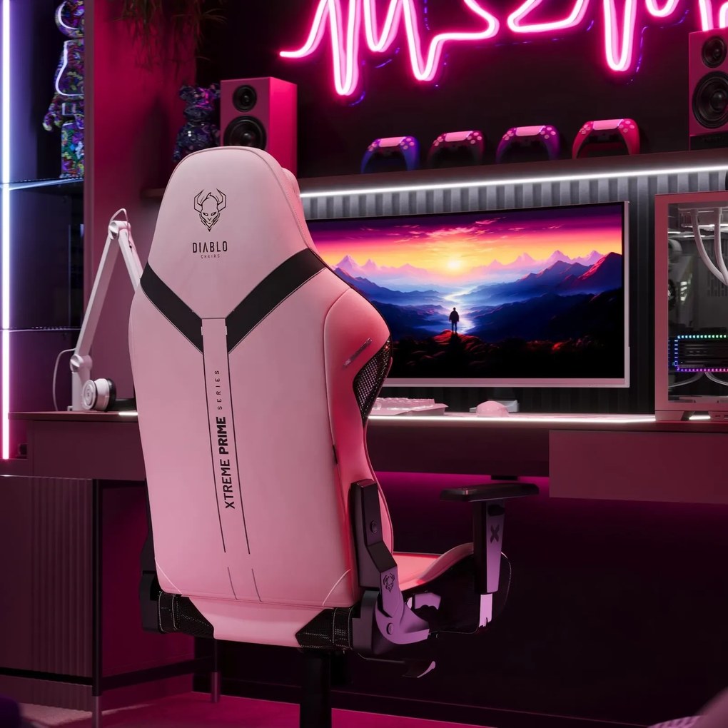 Fotel gamingowy materiałowy Diablo X-One Prime Normal Size, Akira Pink
