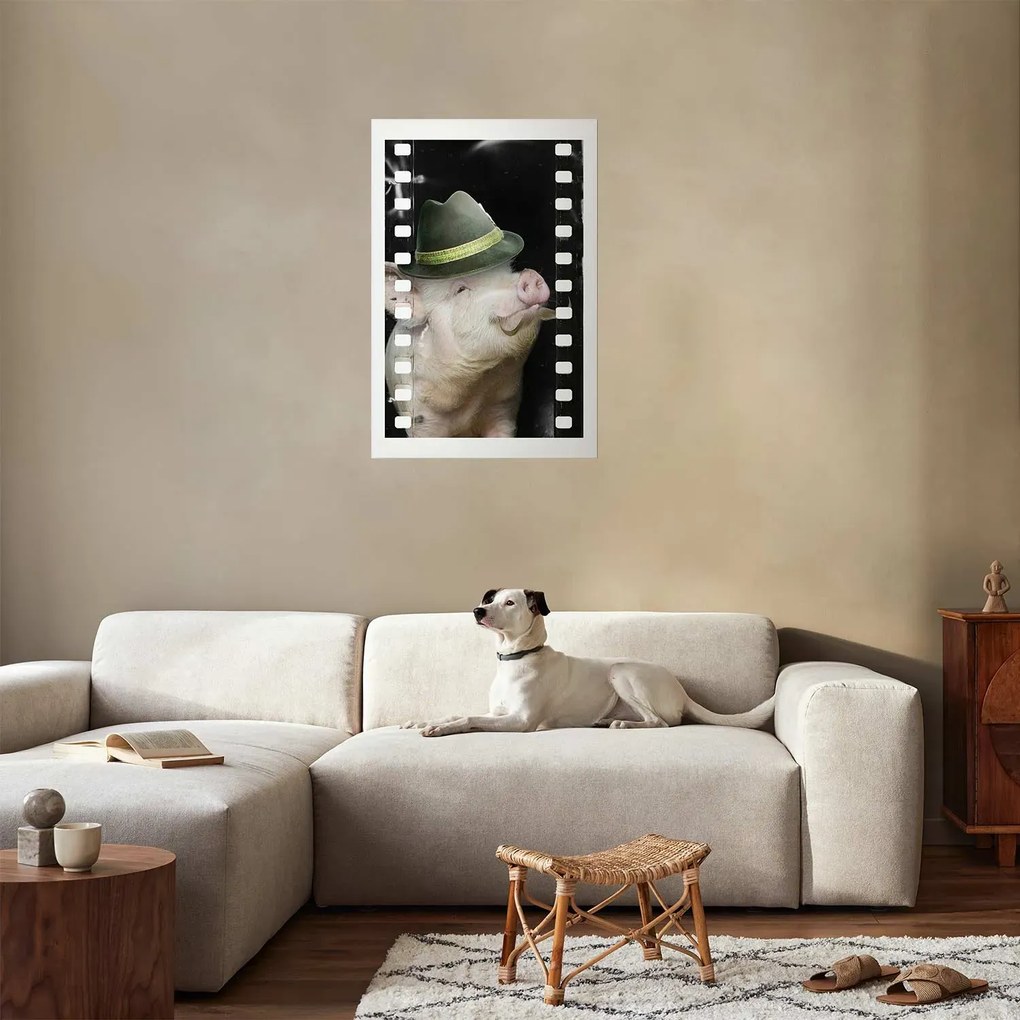 Plakat Świnia z wąsami 60x90 cm bez ramy z marginesem ARTGEIST B