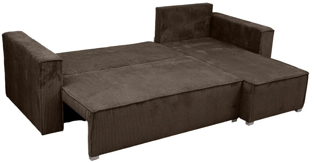 Rozkładana narożna sofa SMART COSARO ciemnobrązowa, dwustronna + 2 poduszki GRATIS