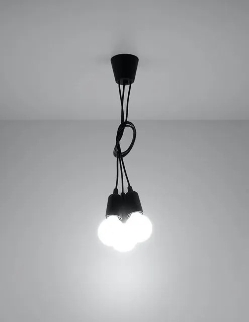 Czarna lampa wisząca z trzema zwisami - 45X EX542 H1-B79