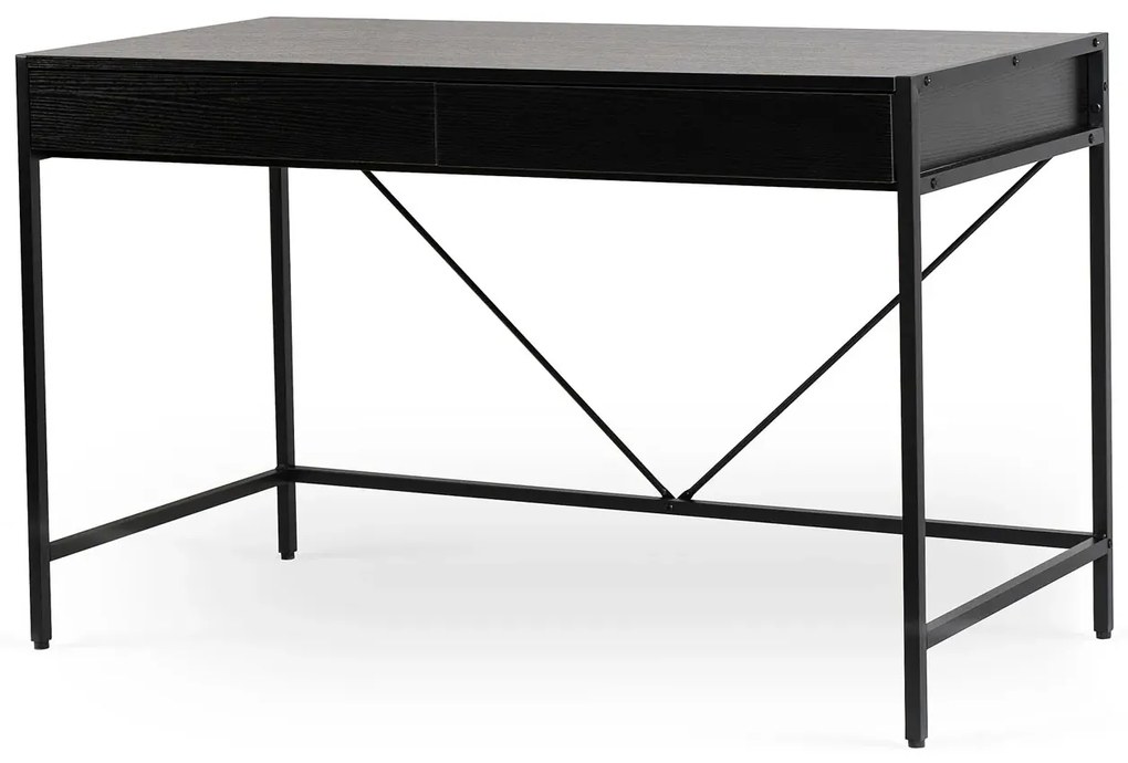 Czarne minimalistyczne duże biurko z szufladami N9-T67