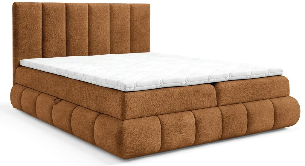 Łóżko kontynentalne w kolorze koniaku 5 rozmiarów W9-D37