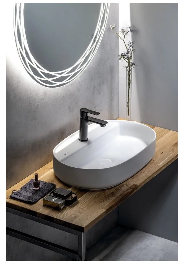 Biała ceramiczna umywalka 60x40 cm Infinity Oval – Sapho