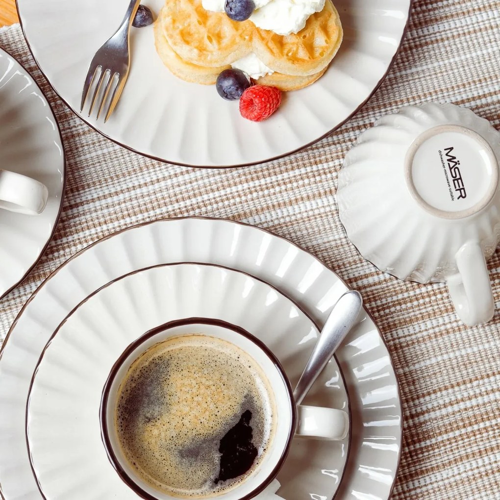 Mäser Zestaw 4 talerzy deserowych OSITA – 20 cm, kremowy