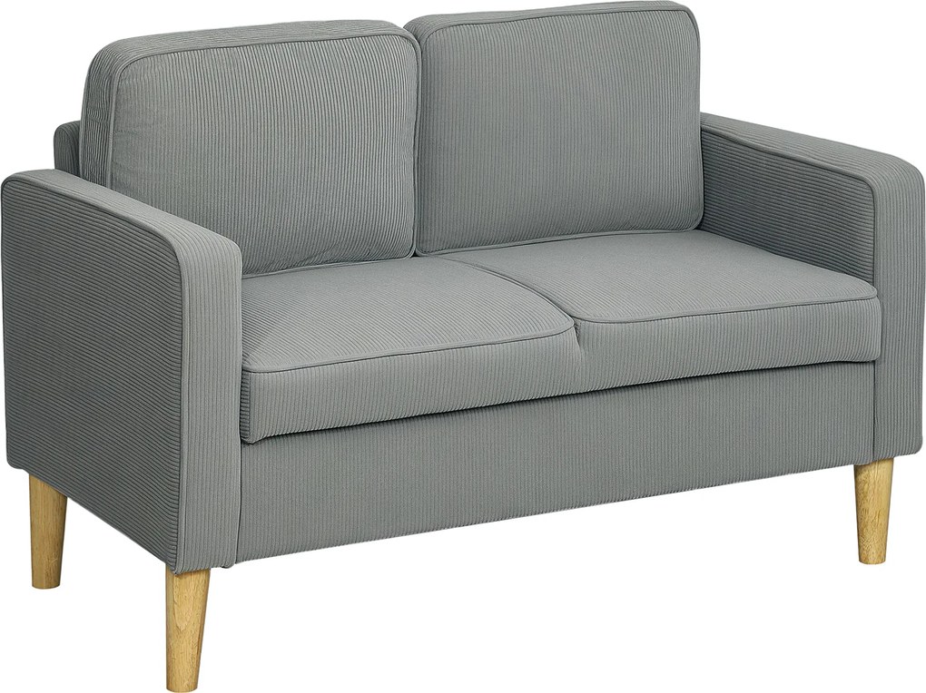 HOMCOM Dwuosobowa sofa z miejscem do przechowywania i solidnymi drewnianymi nogami, do salonu, sypialni, 117 x 63 x 79 cm, Jasnoszary