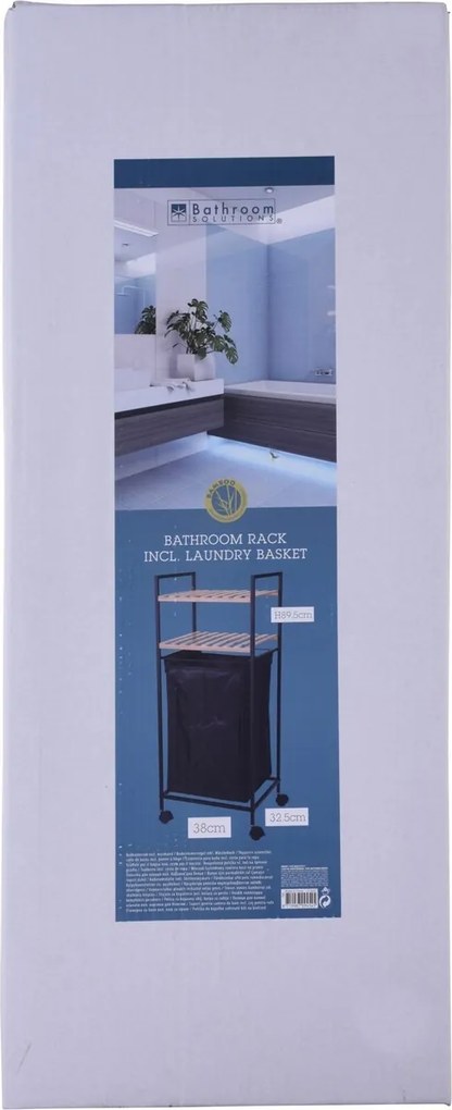 Regał łazienkowy Tromso, 2 półki, 38 x 89,5x 32,5 cm