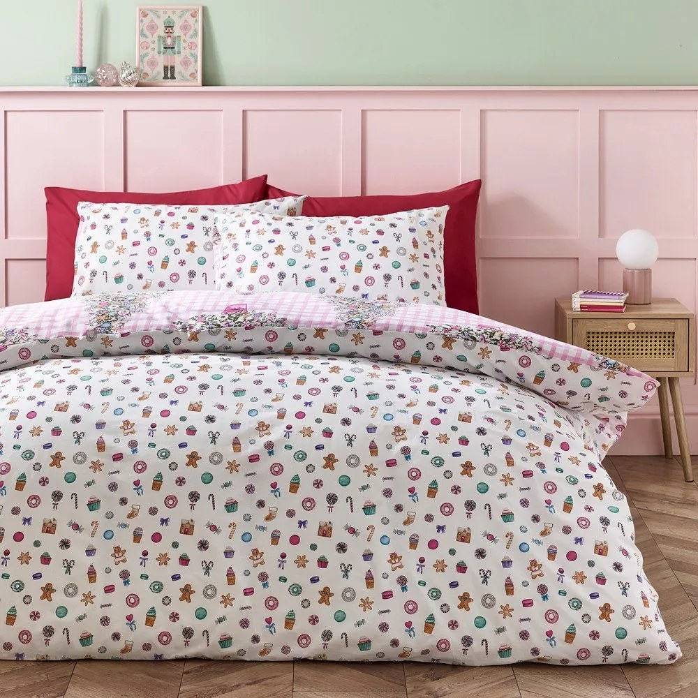 Różowa pościel dwuosobowa 230x220 cm Sweets and Treats – Catherine Lansfield