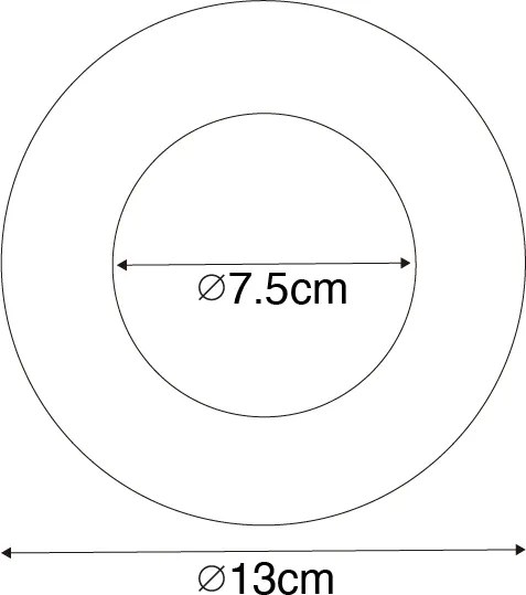 Zestaw 6 czarnych pierścieni dystansowych do reflektorów wpuszczanych 7,5–13 cm – Spacer