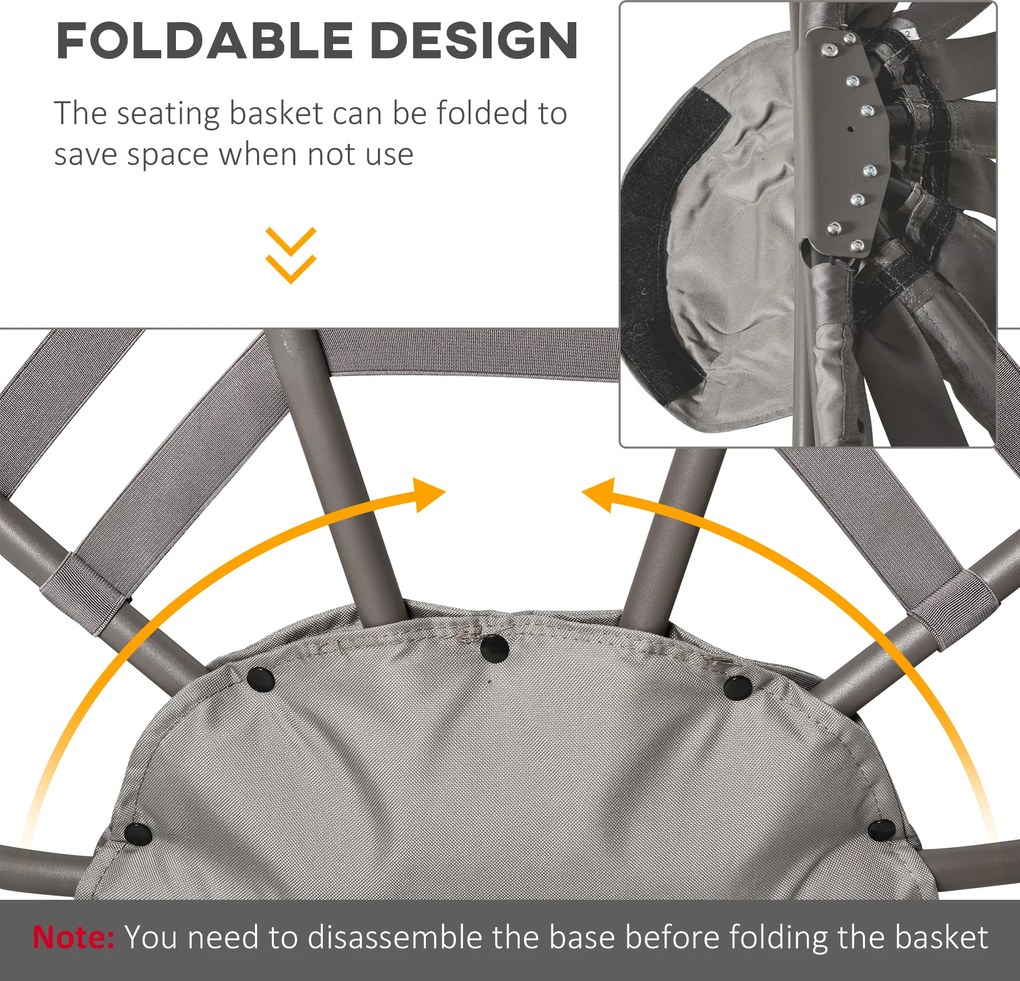 Krzesło skladane krzesło ogrodowe do pracy w domu na dwoje z poduszką i koszem | Aosom PL