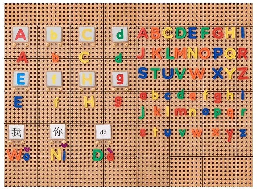 Masterkidz alfabet zestaw liter (dużych i małych) do paneli ściennych stem 122 el.