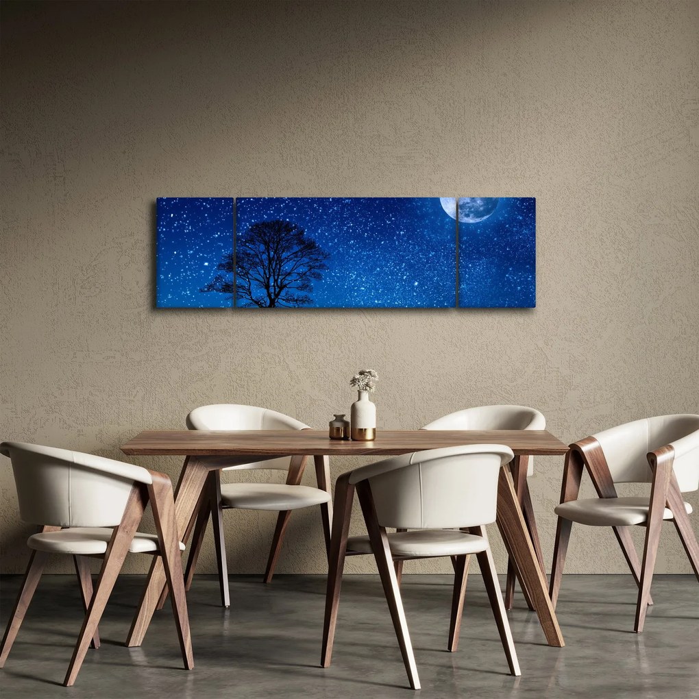 Obraz wilka wyjącego do księżyca (170x50 cm)