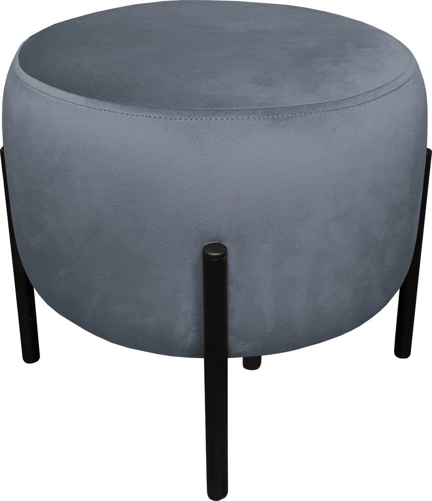 Pufa OLA loft ławka podnóżek metal : Kolor Stelaża - Czarny , Kolor tkaniny - VELVET - BL14, Typ tkaniny - Velvet