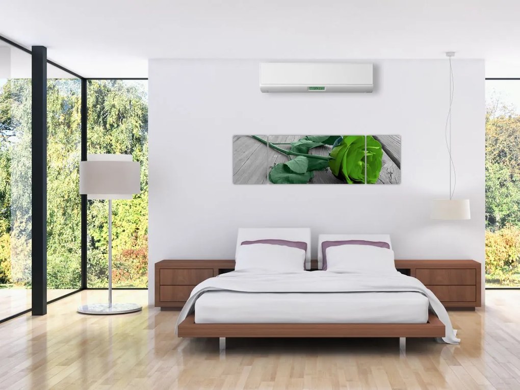 Obraz - Zielona róża (170x50 cm)