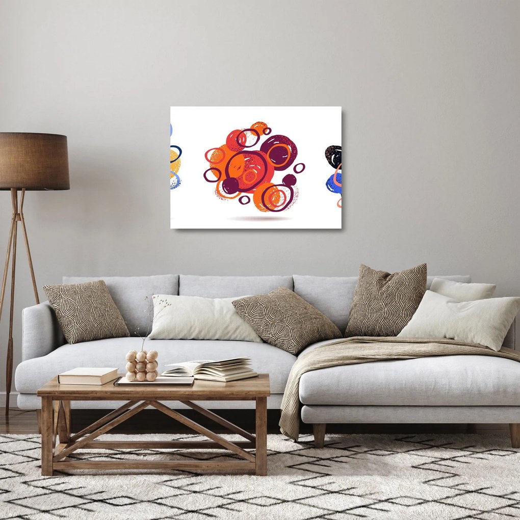 Obraz na szkle kolorowych kółek (70x50 cm)